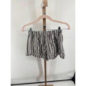 Brandy Melville Stripe Elastic Waist Cotton Shorts Small Black White